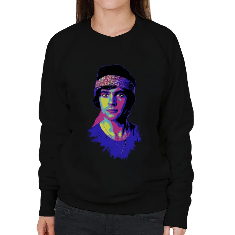 bold fitness hoodieTV Times David Essex Bandana Portrait Pop Art Stylised Women's Sweatshirt