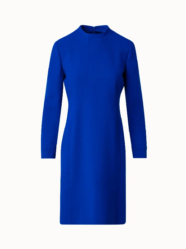 party-ready dressWool Double-Face Sheath Dress with Long Sleeves