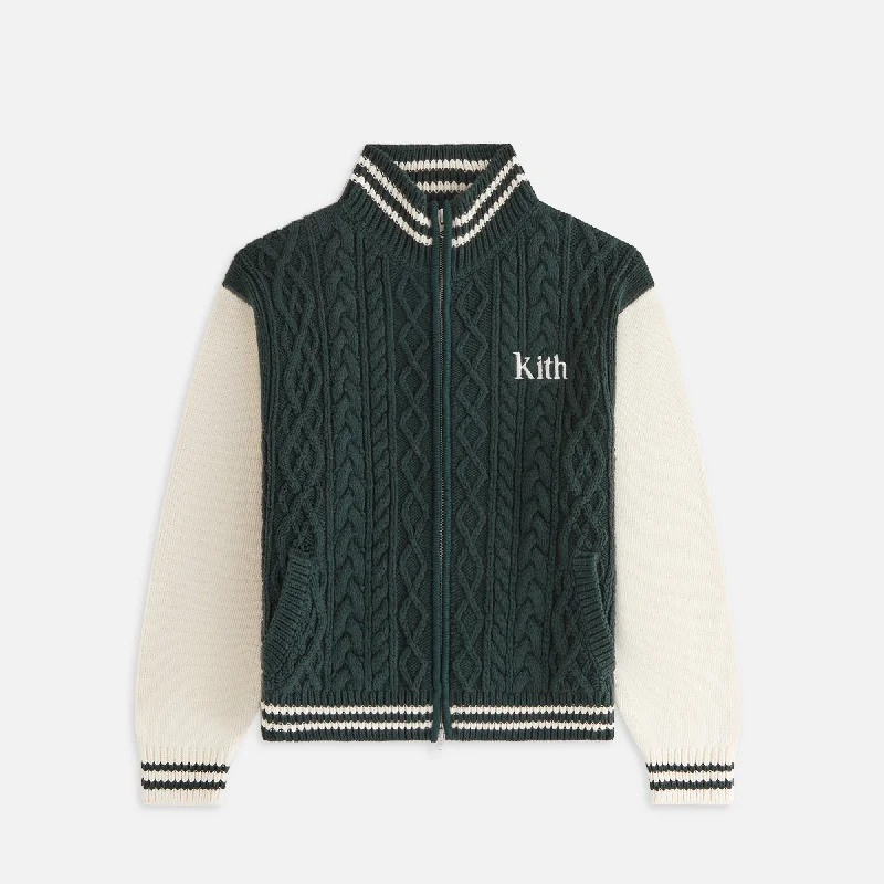 Bargain Bin Kith Women Wyler Cable Full Zip Sweater - Stadium