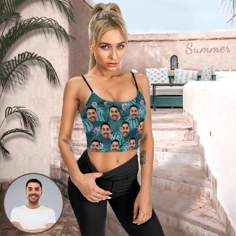 YEAR-End Sale Custom Face Crop Tops Tropical Plants Leopard Women's Crop Camisole Top (With Chest Pad) YEAR-End Sale Custom Face Crop Tops Tropical Plants Leopard Women's Crop Camisole Top (With Chest Pad)
