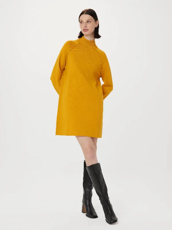 fitted bodycon dressThe Compact Sweater Dress in Mustard