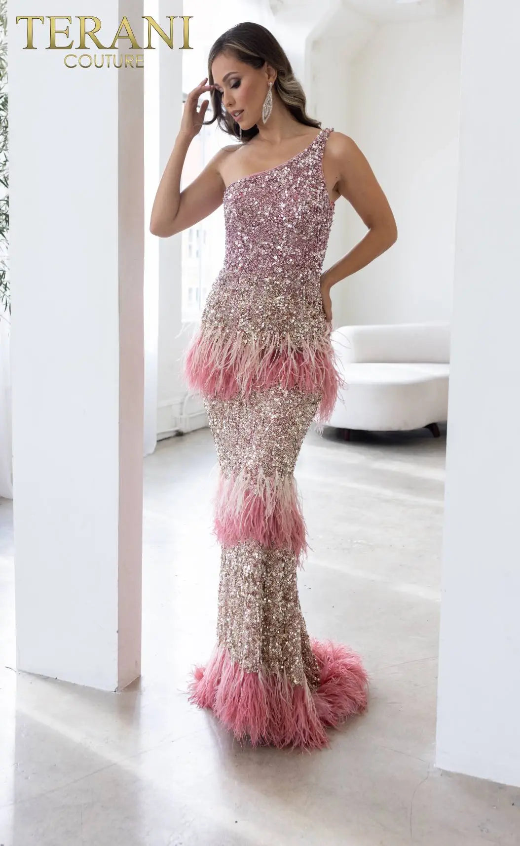 Deep Discounts lace-up dressTerani Couture 241GL2602