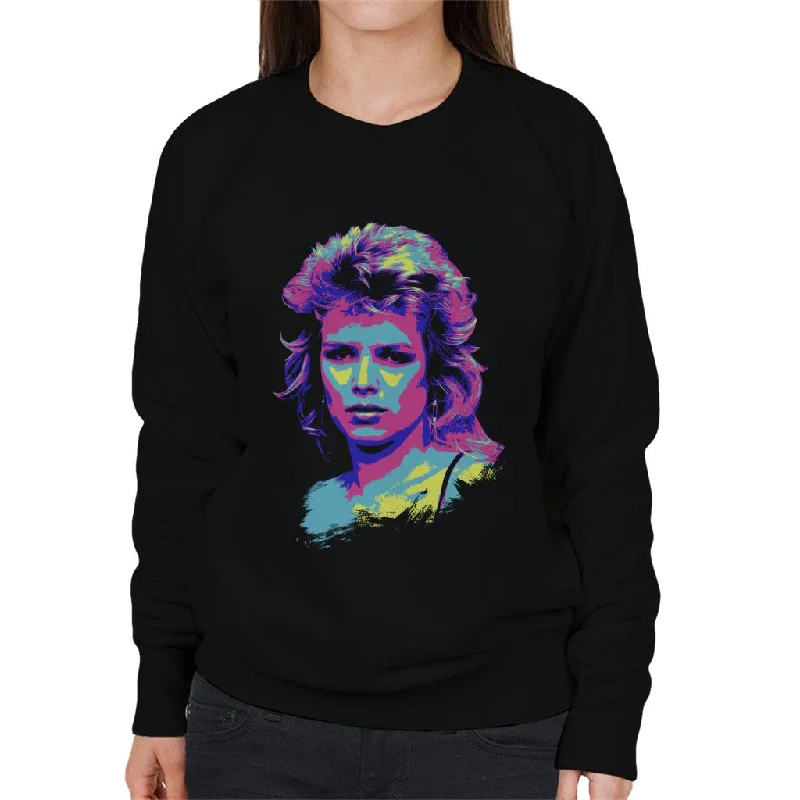 high-quality athletic sweatshirtTV Times Kim Wilde 80s Pop Singer Pop Art Stylised Women's Sweatshirt