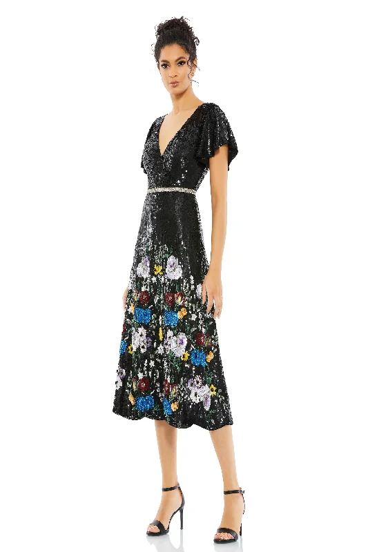 Deep Discounts satin midi dressMac Duggal 93594