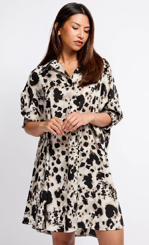 Stock Clearance Animal Print Shirt Dress by Vogue Williams