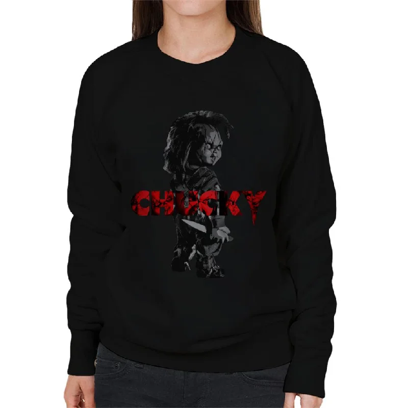 Exclusive Savings fitted workout sweatshirtChucky Looking Backwards Women's Sweatshirt