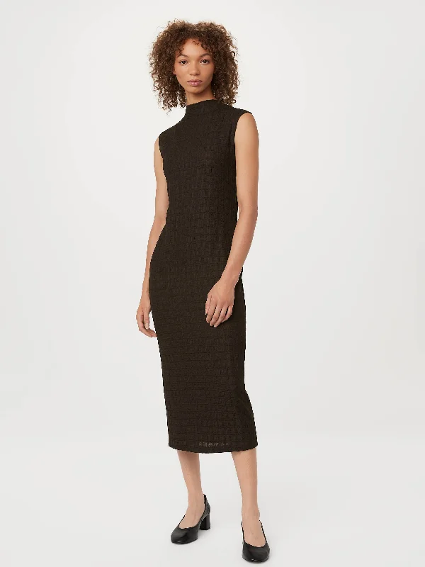 shift dressThe Textured Midi Dress in Dark Chocolate