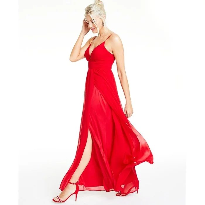 Special Price City Studios Women's Chiffon a Line Formal Dress Red Size 11