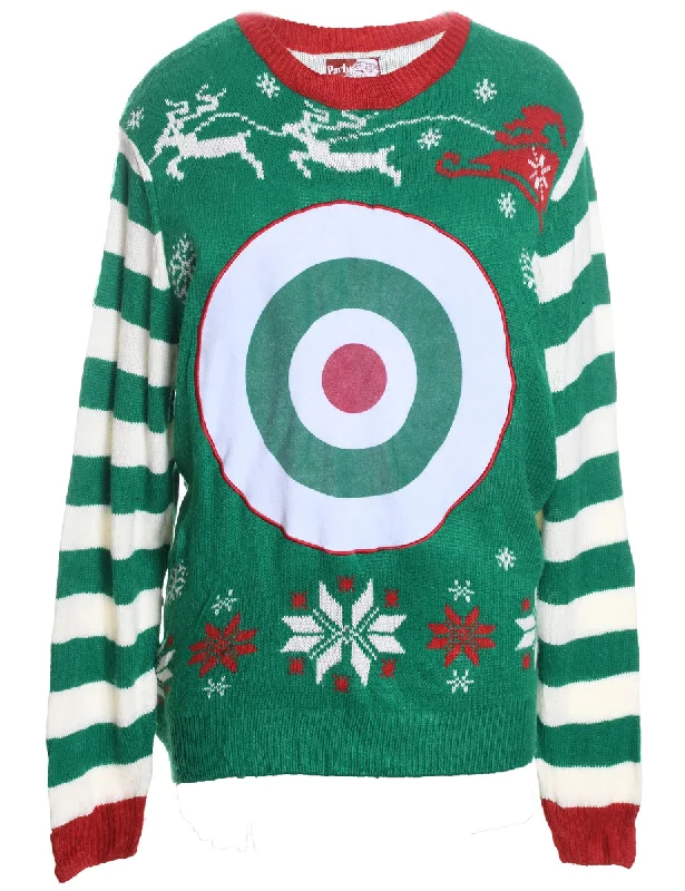 Members Only Festive Print Christmas Jumper - XL