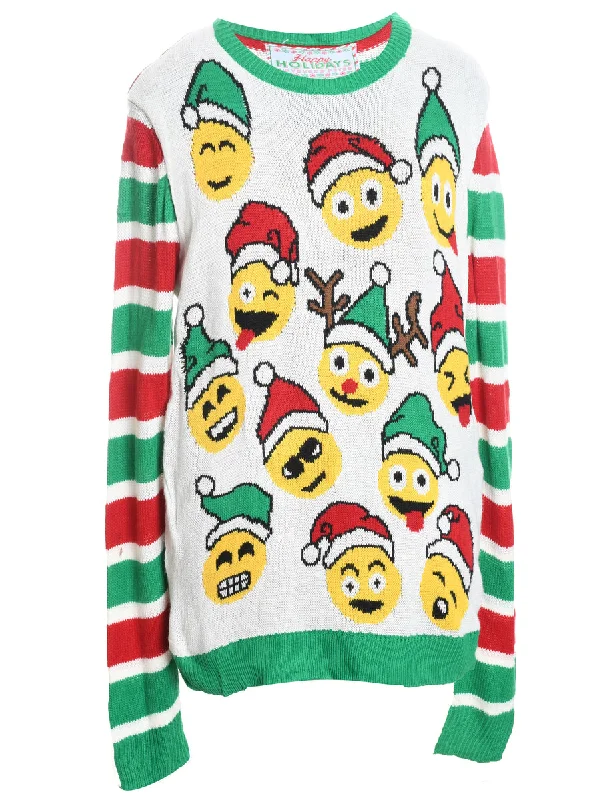 Stock Up and Save Festive Season Multi-Colour Knit Christmas Jumper - XL