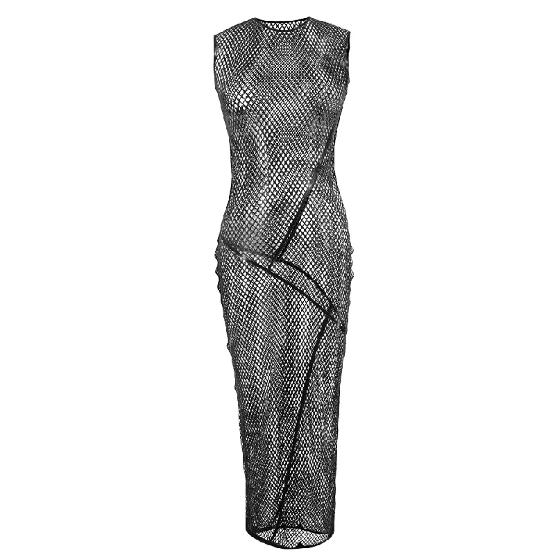Holiday Sale Stellar Fishnet Maxi Dress