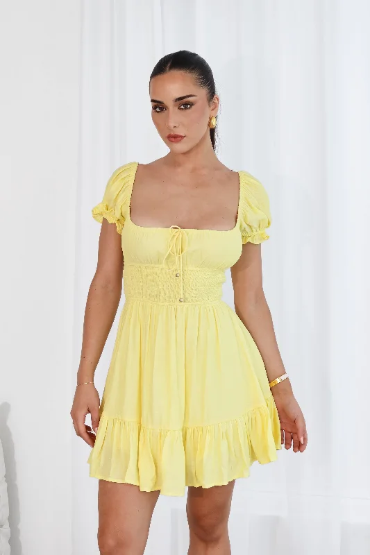 boho dressLAVIE DRESS (SHORT) - YELLOW/LEMON