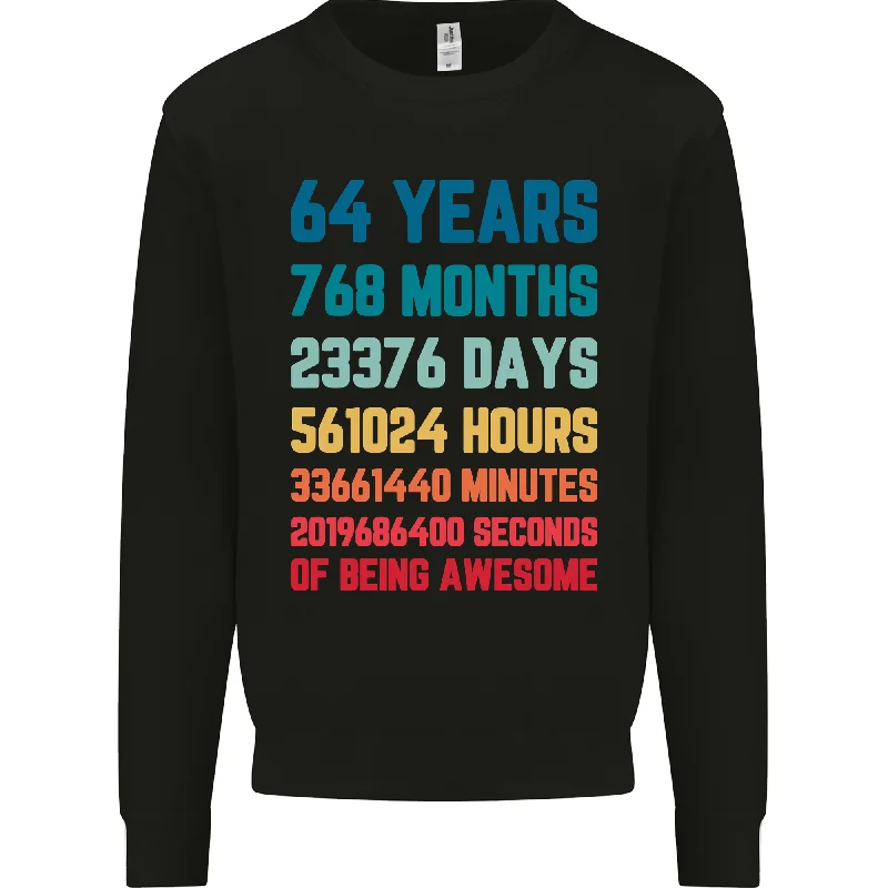 Incredible Offers cool activewear hoodie64th Birthday - 64 Year Old Men's Sweatshirt Jumper Incredible Offers cool activewear hoodie64th Birthday - 64 Year Old Men's Sweatshirt Jumper