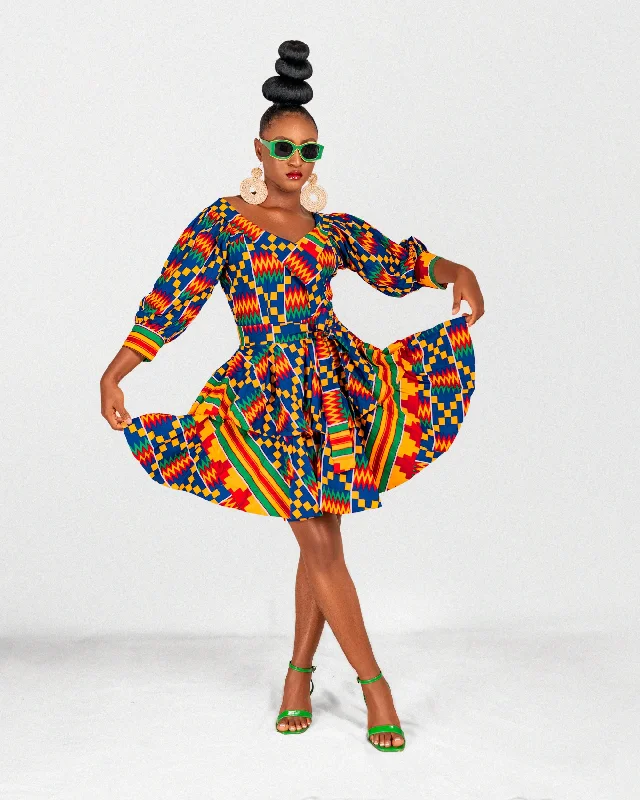 Quick Sale v-neck dressPalmer Ankara Mini Dress | Kente Multicoloured African Print Quick Sale v-neck dressPalmer Ankara Mini Dress | Kente Multicoloured African Print