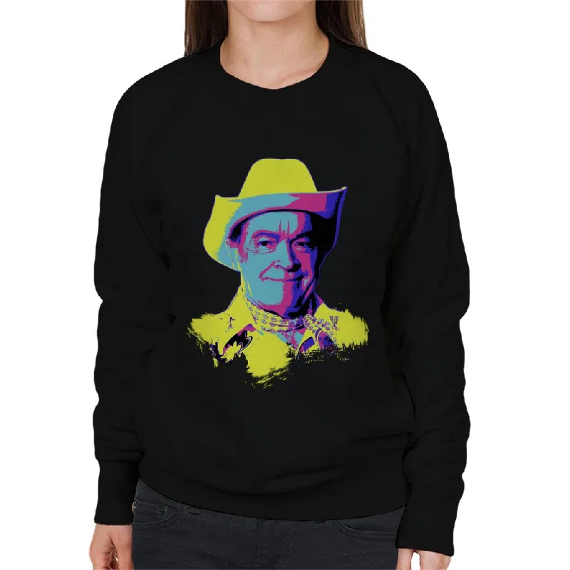 slim fit workout hoodieTV Times Bob Hope Cowboy 1978 Pop Art Stylised Women's Sweatshirt