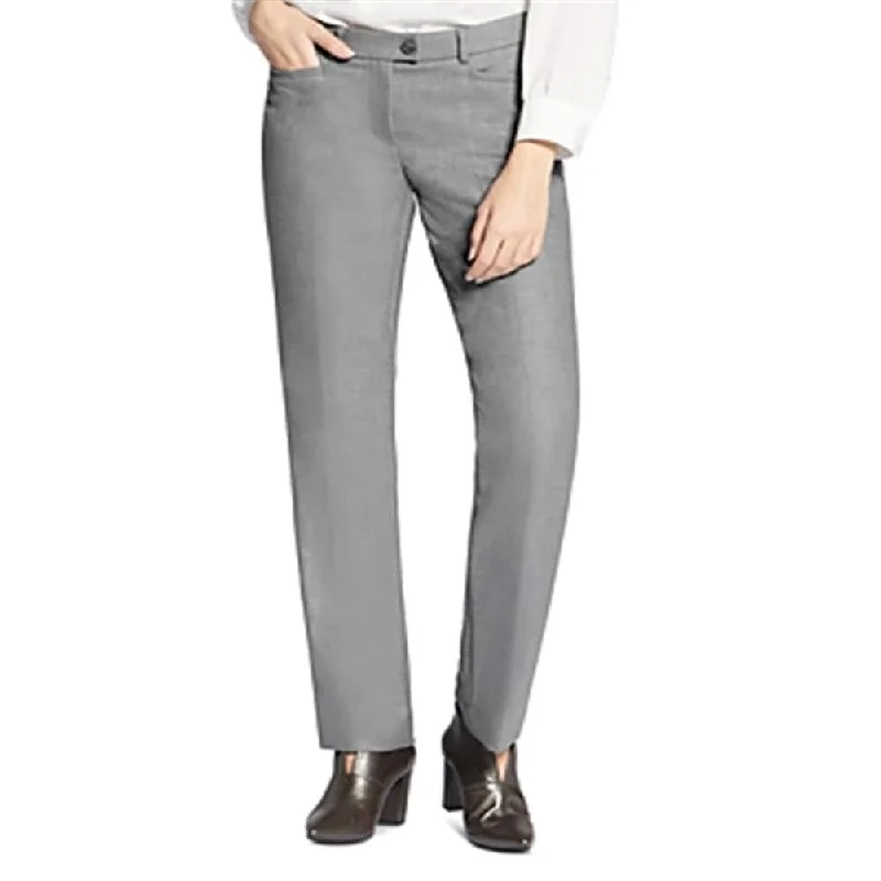 Flash Deals Basler Women's Playful Elegance Straight Leg High Rise Dress Pants Gray Size 42