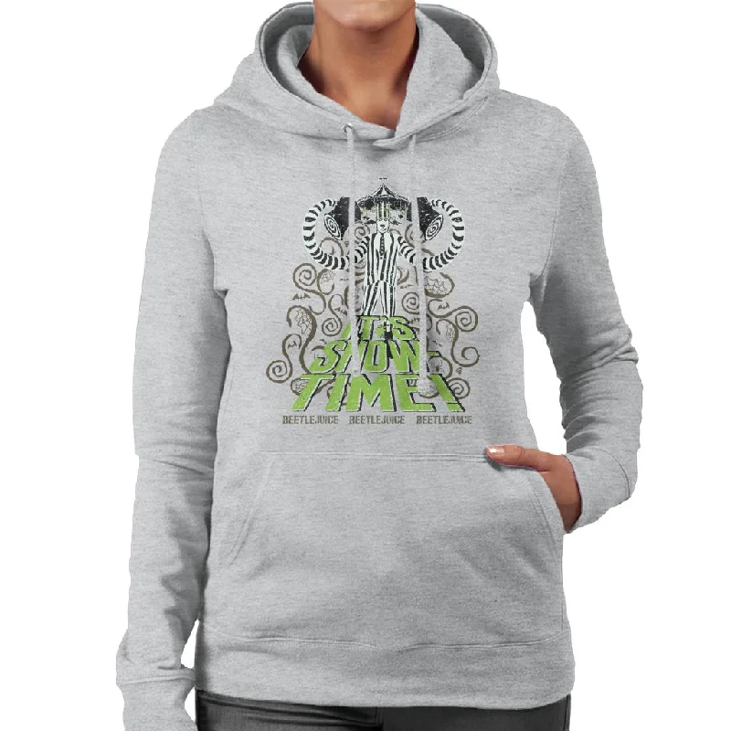 Super Bargain modern athletic hoodieBeetlejuice It's Show Time Women's Hooded Sweatshirt Super Bargain modern athletic hoodieBeetlejuice It's Show Time Women's Hooded Sweatshirt