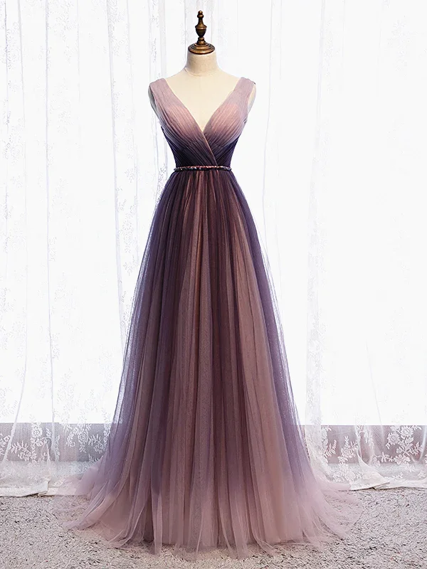 Super Sale off-shoulder dressTulle  A-Line Long Prom Dress Formal Party Dress,DP1018