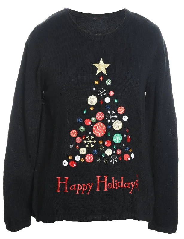 Special Savings Black Christmas Jumper - M