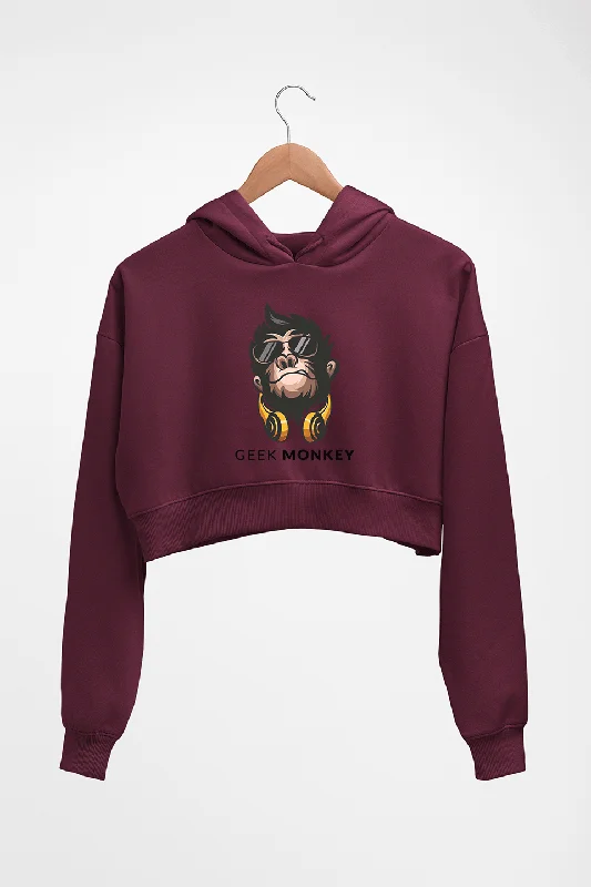 Today Only relaxed fit hooded sweatshirtGeek Monkey Crop HOODIE FOR WOMEN