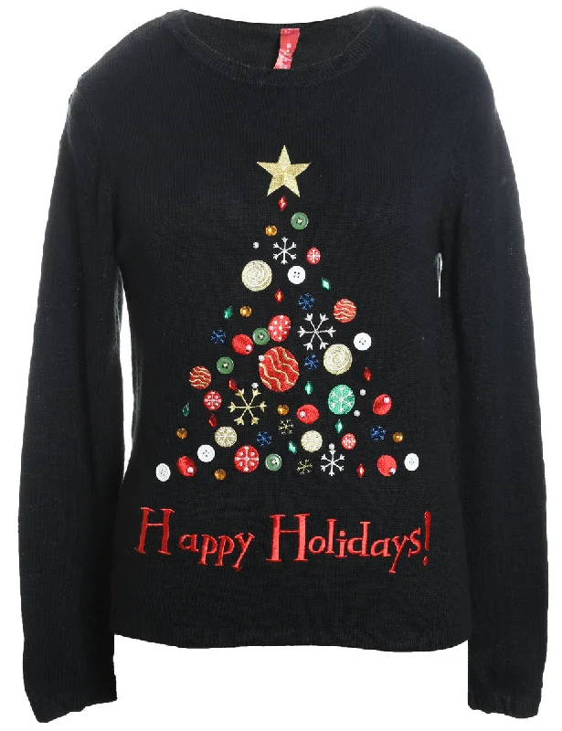 Black Christmas Jumper - M