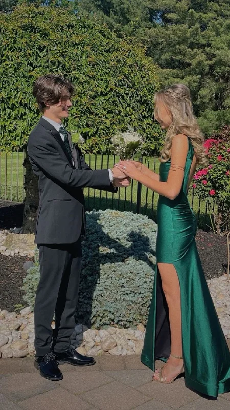 Closeout shift dressGreen Cross Neck Backless Long Prom Dress,DP910