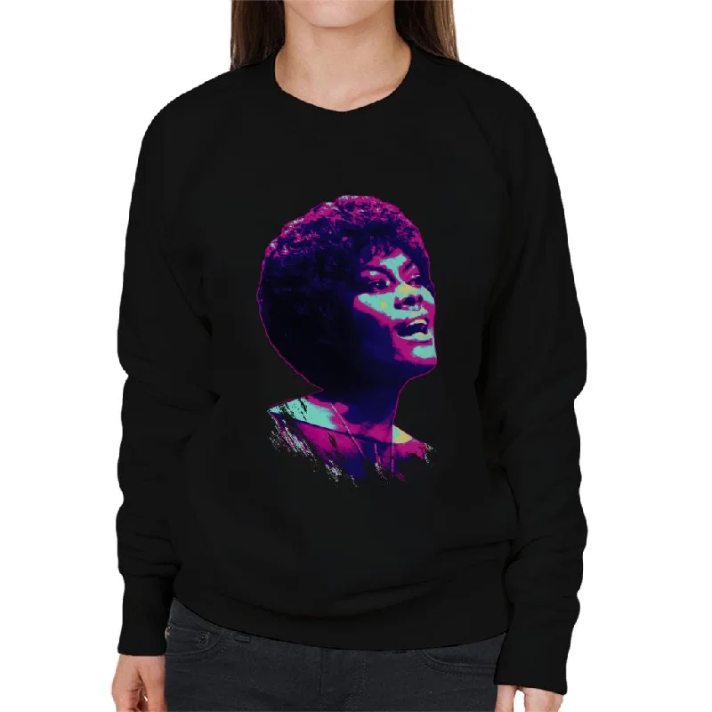 activewear hoodieTV Times Dionne Warwick Live Pop Art Stylised Women's Sweatshirt