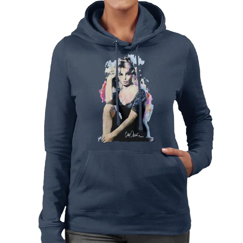 fitness hoodie for trainingSidney Maurer Original Portrait Of Actress Brigitte Bardot Women's Hooded Sweatshirt