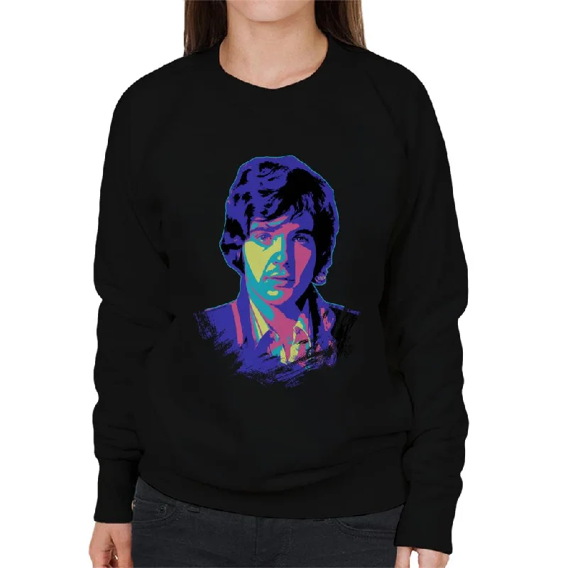 high-end athletic hoodieTV Times David Essex Portrait Pop Art Stylised Women's Sweatshirt