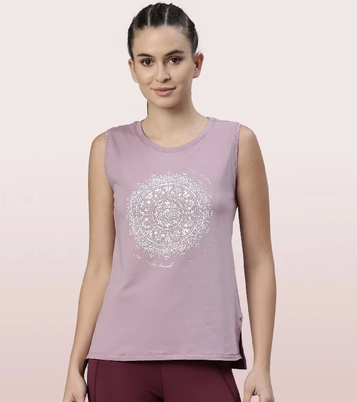 Act Fast Stay Cool Tank | Crew Neck Anti-odour Stretch Cotton Muscle Tank With Graphic Print