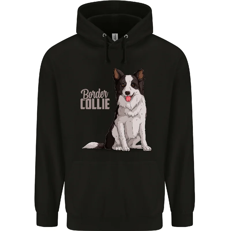 Mega Sale premium hoodieA Border Collie Dog Illustration Mens 80% Cotton Hoodie