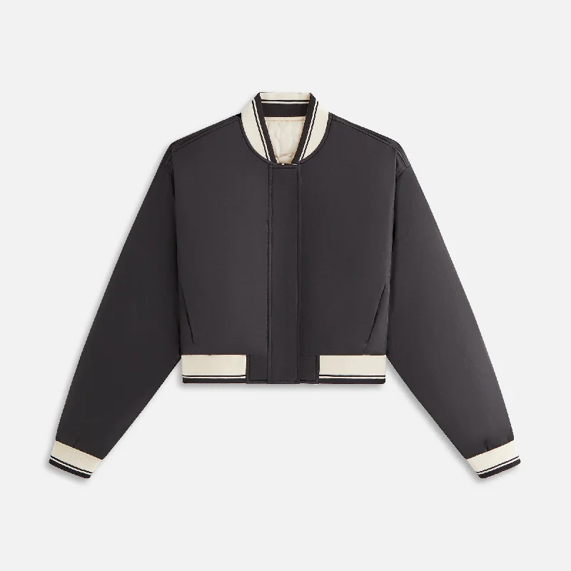 Epic Deals Kith Women Landry Cropped Satin Bomber - Black