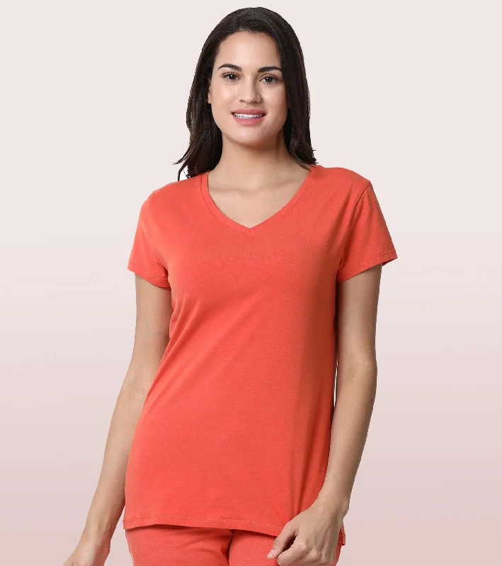 Today’s Deal Basic ‘V’ Tee | Short Sleeve ‘V’ Neck Basic Stretch Cotton Tee