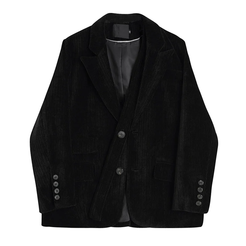 Holiday Sale Black Corduroy Padded Blazer