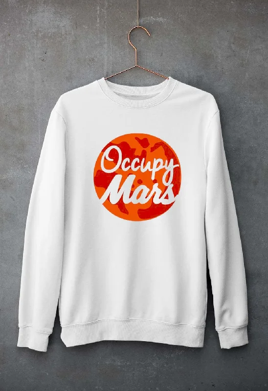 loose fit sports sweatshirtOccupy Mars Elon Musk Unisex Sweatshirt for Men/Women