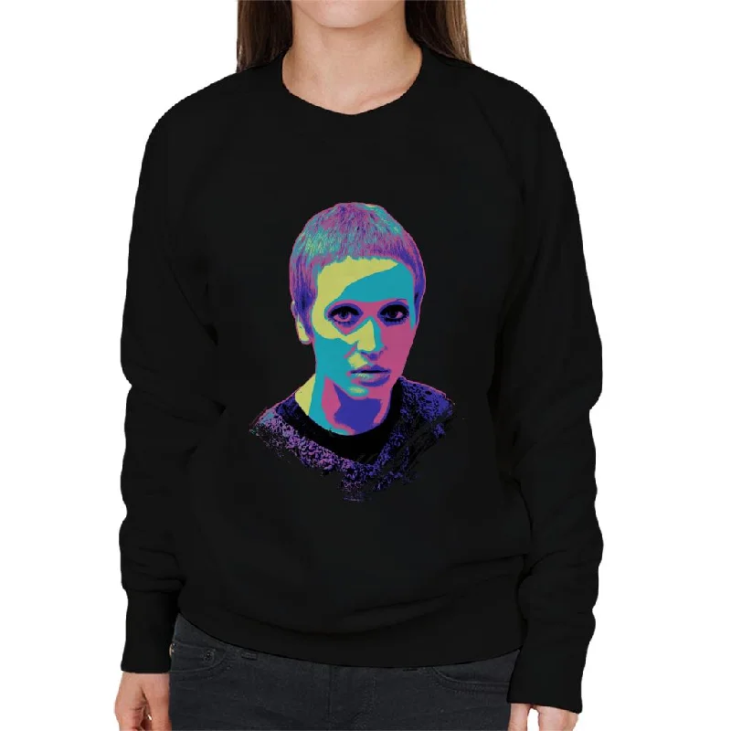 athletic casual sweatshirtTV Times Actress & Singer Julie Driscoll Pop Art Stylised Women's Sweatshirt