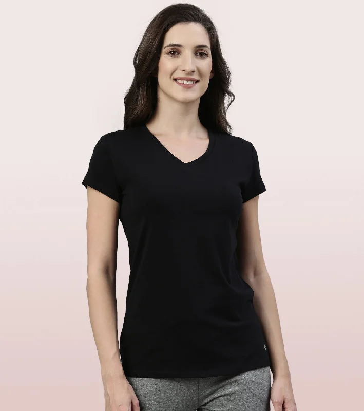 The Best Prices Basic ‘V’ Tee | Short Sleeve ‘V’ Neck Basic Stretch Cotton Tee