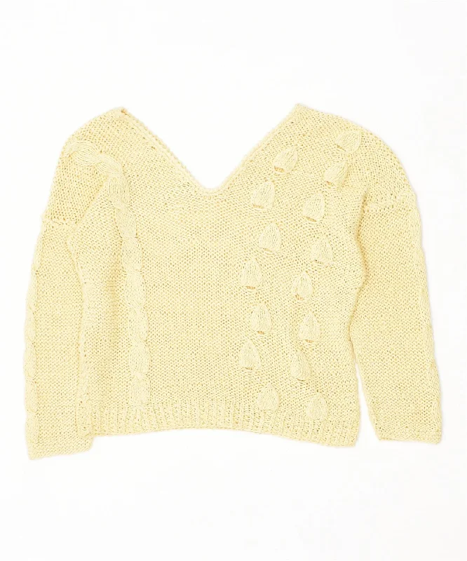 Unbeatable Prices relaxed fit hooded sweatshirtVINTAGE Womens 3/4 Sleeve V-Neck Jumper Sweater UK 14 Large Yellow Unbeatable Prices relaxed fit hooded sweatshirtVINTAGE Womens 3/4 Sleeve V-Neck Jumper Sweater UK 14 Large Yellow