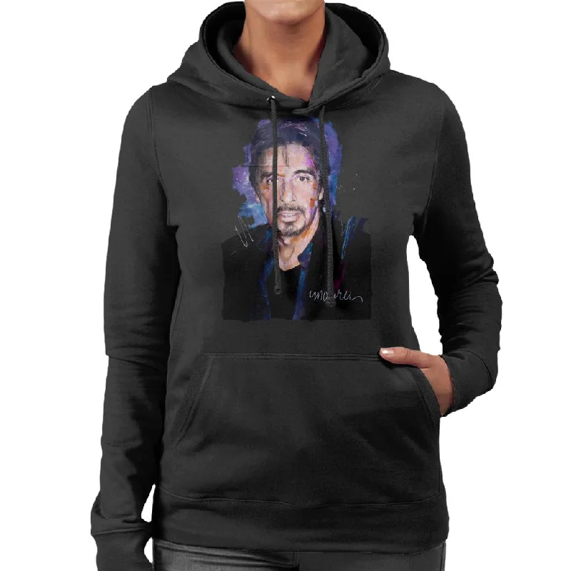 urban sports sweatshirtSidney Maurer Original Portrait Of Al Pacino Goatee Women's Hooded Sweatshirt