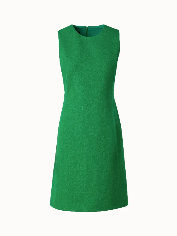 formal dressSheath Dress with A-Line Skirt in Linen Wool