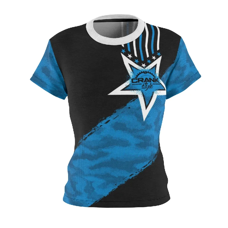 long-sleeve athletic hoodieWomen's Blu | Blk Camo Star MTB Jersey