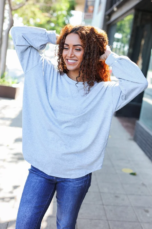 Heather Grey French Terry Sweater