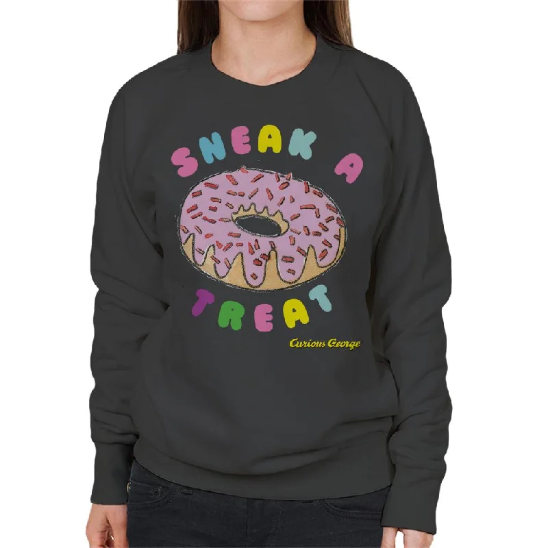 graphic gym sweatshirtCurious George Sneak A Treat Donut Women's Sweatshirt