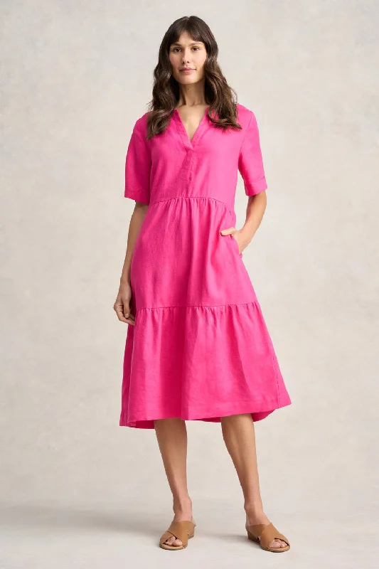 chic wrap dressTiered Linen Dress