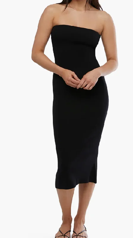 minimalistic dressStrapless Bodycon Midi Dress by We Wore What