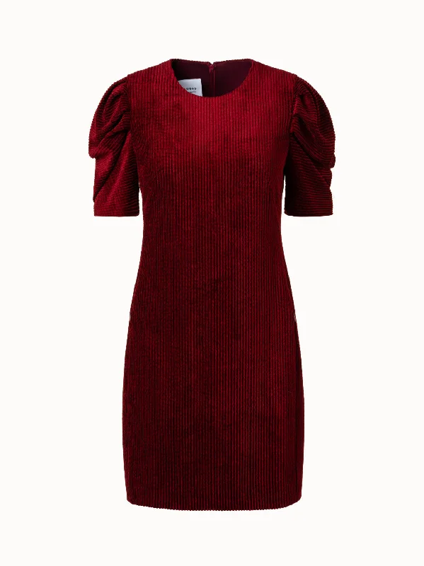 fitted cocktail dressWashed Viscose Corduroy Dress