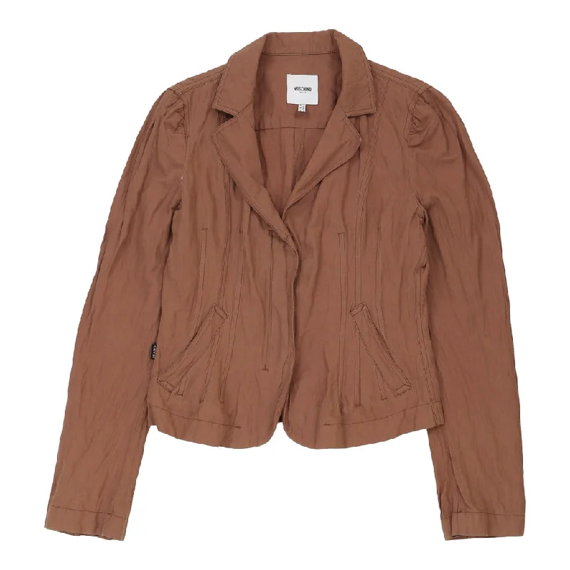 Savings Galore Moschino Jacket - Small Brown Cotton Blend