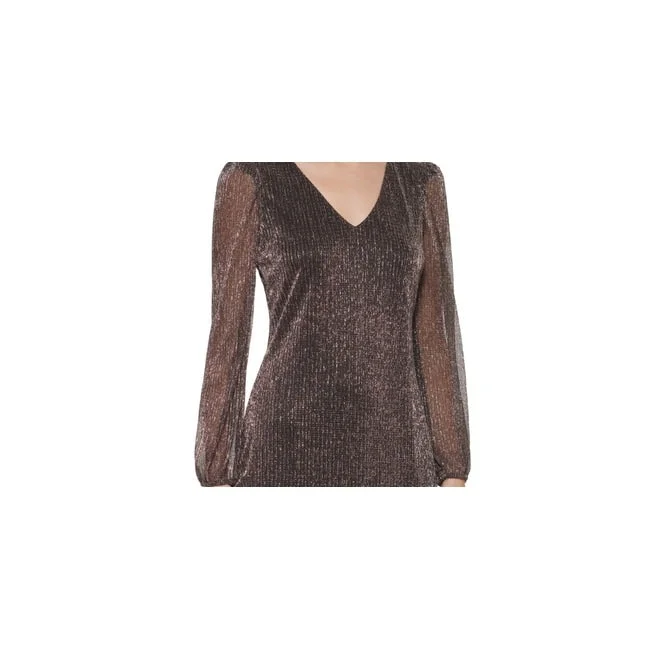 Best Seller Kensie Women's Long Sleeve Shimmer Party Dress Black Size 4