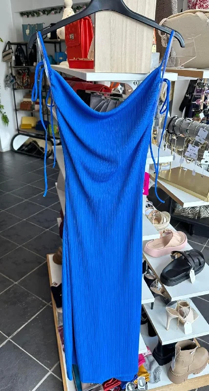 Flash Sale Cowl neck ruched bum bodycon dress - Cobalt blue