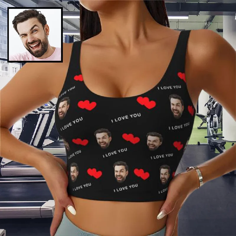 Stock Clearance Custom Husband Face I Love You Red Heart Sports Bra Personalized Women's All Over Print Yoga Sports Bra Stock Clearance Custom Husband Face I Love You Red Heart Sports Bra Personalized Women's All Over Print Yoga Sports Bra